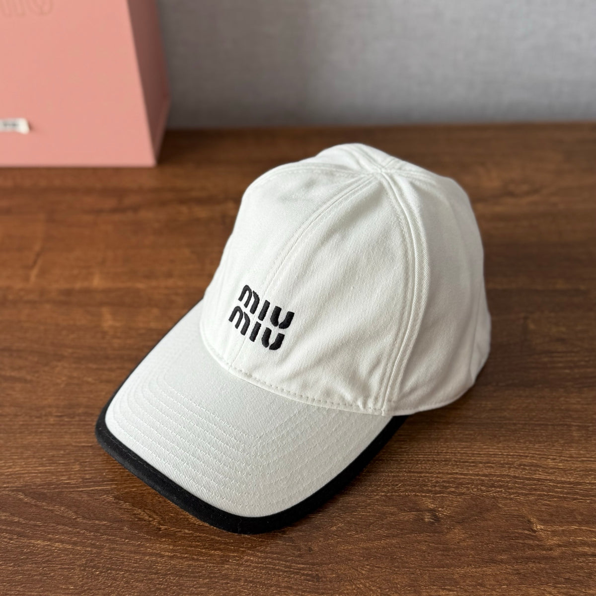 MiuMiu Men's and Women's Colorblocking Embroidered Lettered Duck Hat Cap #76438