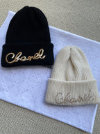 Chanel  Men's And Women's Fall/winter Fashion Casual Solid Color Knit Logo Thick Beanie Hat  Accessories #79339