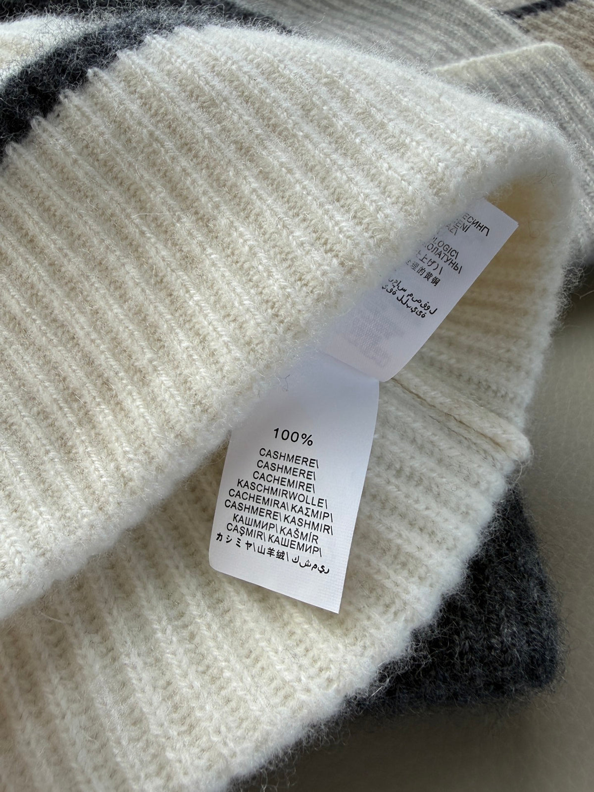 Brunello Cucinelli Women's Fall/Winter Striped Solid Color Cashmere English Rib Knit Beanie With Monili Casual Hat Cap Ngvp #2524