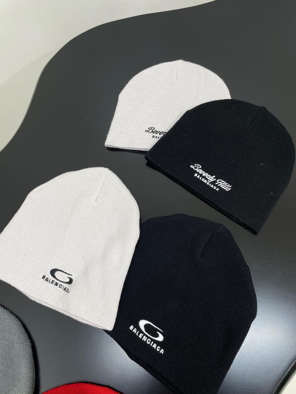 Balenciaga Men's And Women's Fall And Winter Logo Letter Printing Ribbed Knit Cotton Fleece Hat Cap #74853