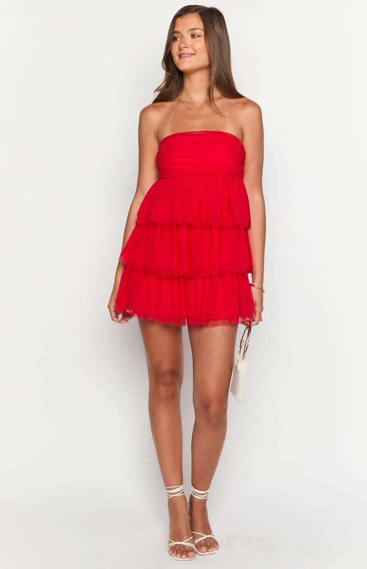 Birthday Girl Red Mini Party Dress