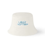 Louis Vuitton Men's and Women's Solid Colour Embroidered Letter Printed Cowboy Duck Tongue Cap Fisherman's Hat #76721