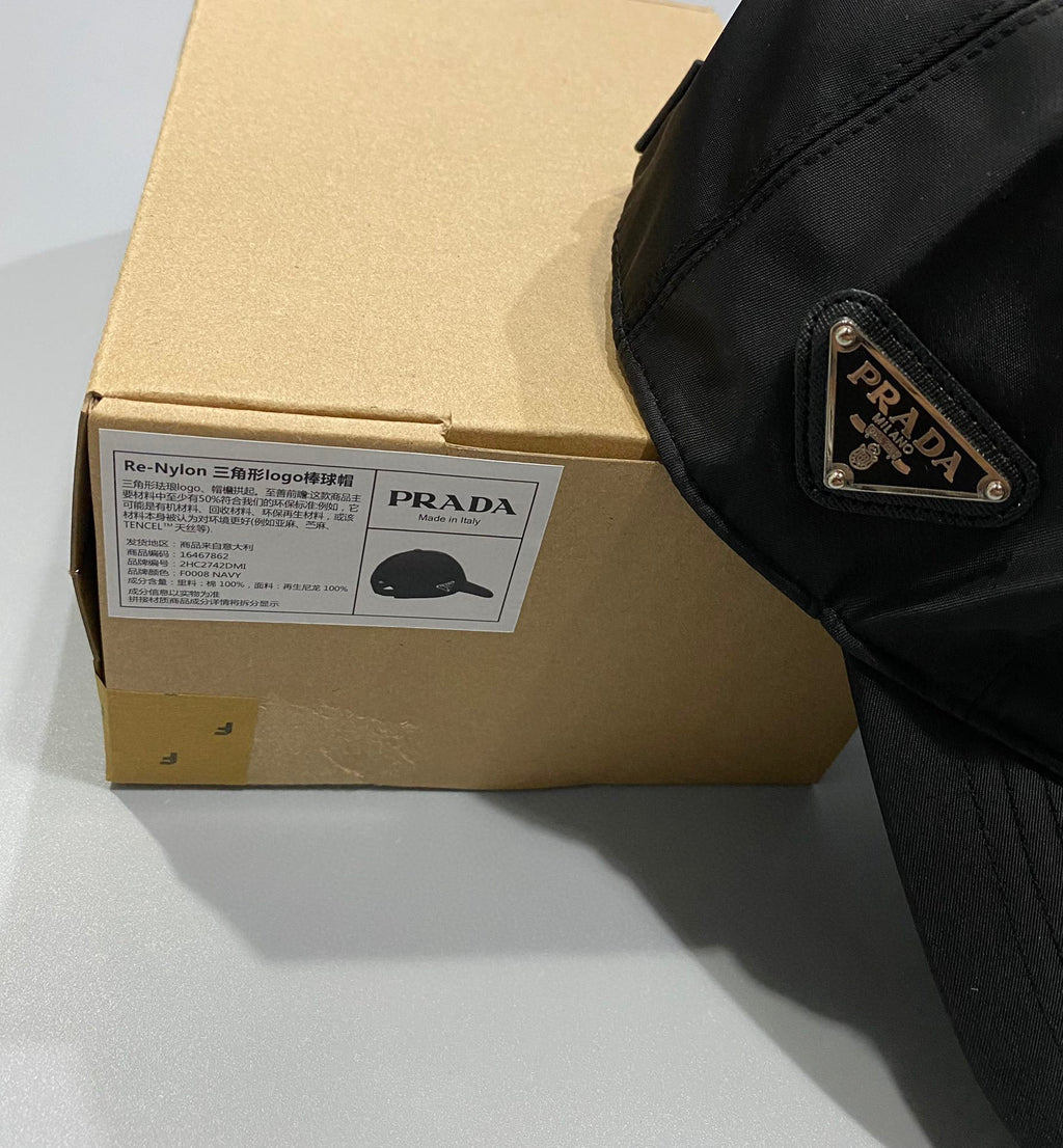 Prada Men's Women's Logo Metal Logo Sun Hat Peaked Cap #51237