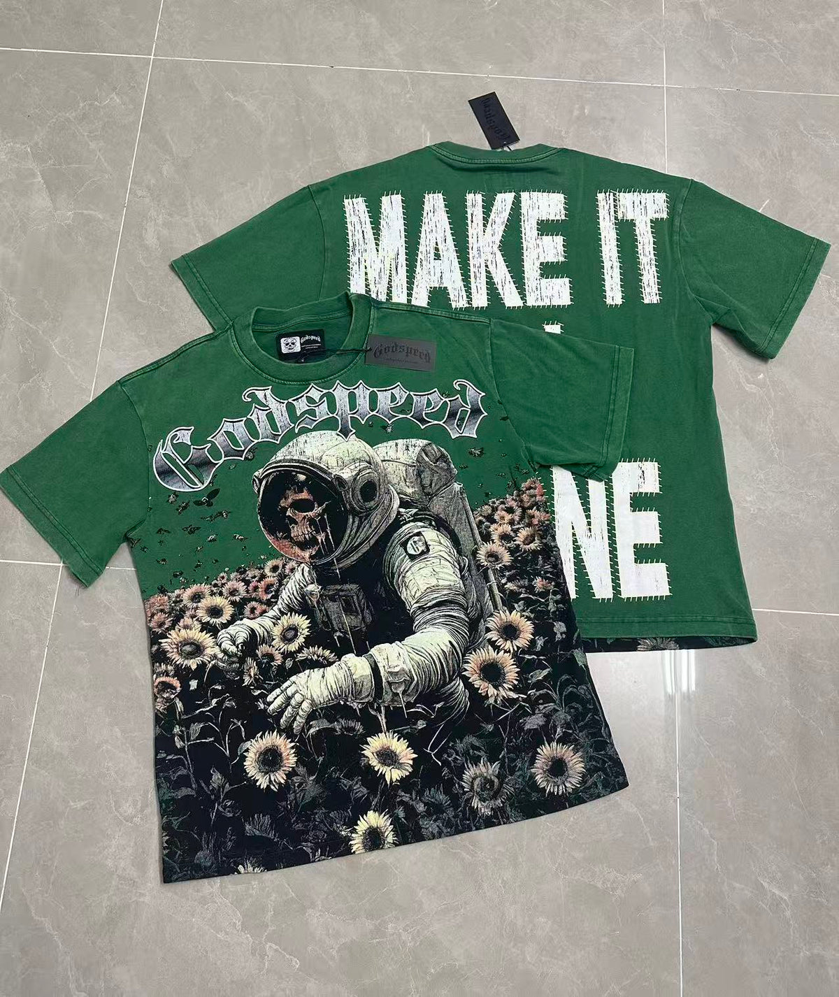 Godspeed Green Astronaut Make It Tee