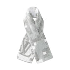 Louis Vuitton Men's and Women's Logo Embroidered Gray Sheep Wool Pom Pom Hat Cap Scarf #73793