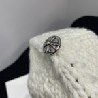 Chrome Hearts White Leather Cross Cold Hat #334407