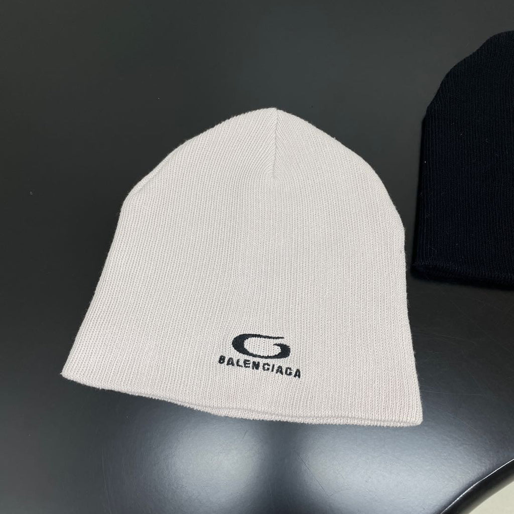 Balenciaga Men's And Women's Fall And Winter Logo Letter Printing Ribbed Knit Cotton Fleece Hat Cap #74853