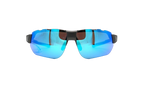 Conquer Sunglasses Gray Blue Mirror - Satin Carbon / Black Rubber 8600132 060161