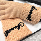Chanel Cashmere Knit Hat Gloves Scarf #96642