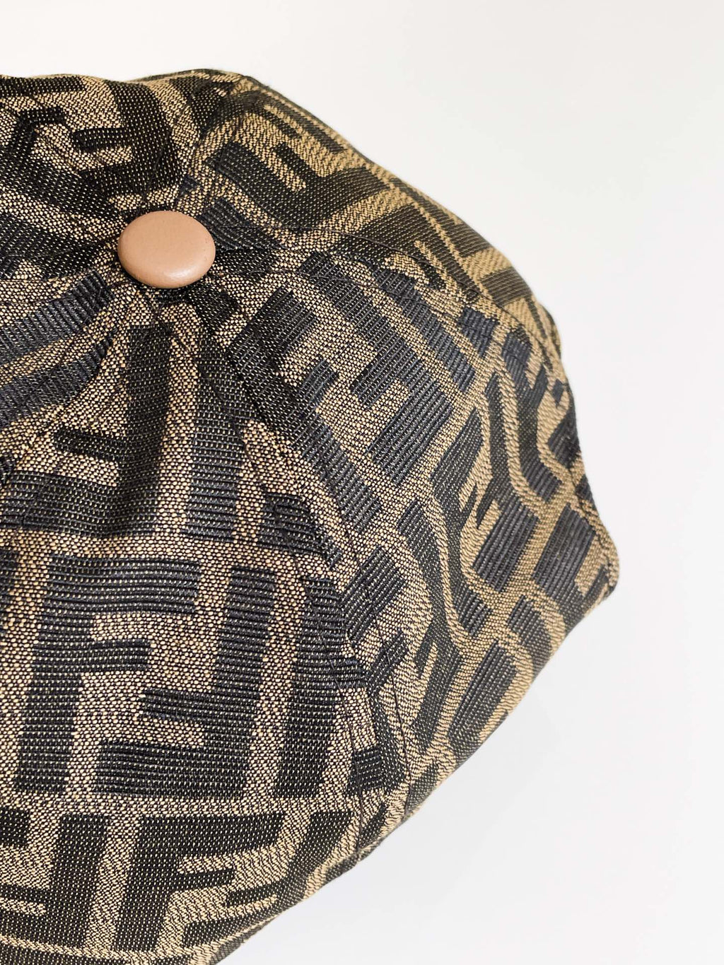 Fendi Women's Brown FF Jacquard Fabric Baseball Cap Hat #99553