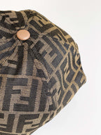 Fendi Women's Brown FF Jacquard Fabric Baseball Cap Hat #99553