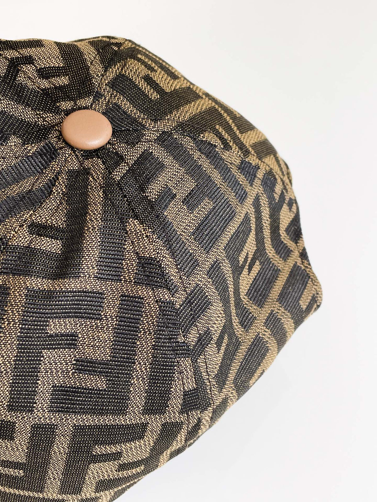 Fendi Women's Brown FF Jacquard Fabric Baseball Cap Hat #99553