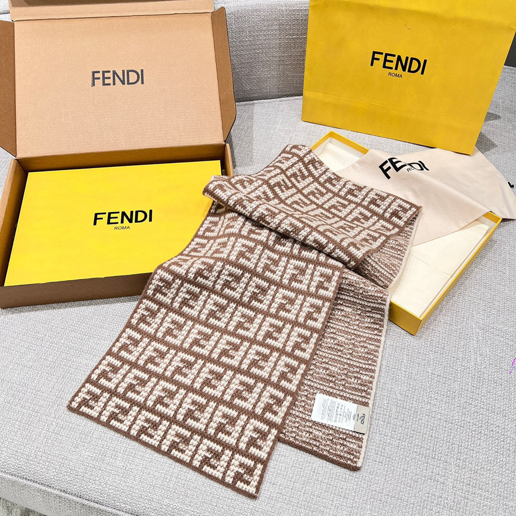 Fendi Knitted Cashmere Scarf Hat #96644