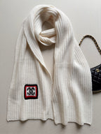 Chanel CC Knitted Cashmere Cold Hat Scarf #395030