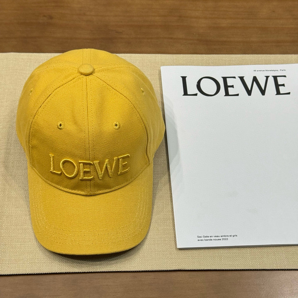 Loewe Men's And Women's Solid Color Embroidered Letter Print Cotton Baseball Cap Hat #77235