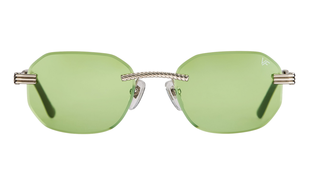 Hustler Rimless Drill Mount 24KT White Gold / Lime Green DMHU2 0039 42D4