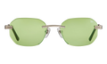Hustler Rimless Drill Mount 24KT White Gold / Lime Green DMHU2 0039 42D4