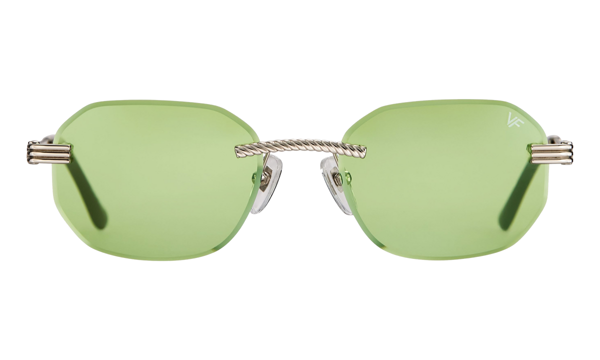 Hustler Rimless Drill Mount 24KT White Gold / Lime Green DMHU2 0039 42D4