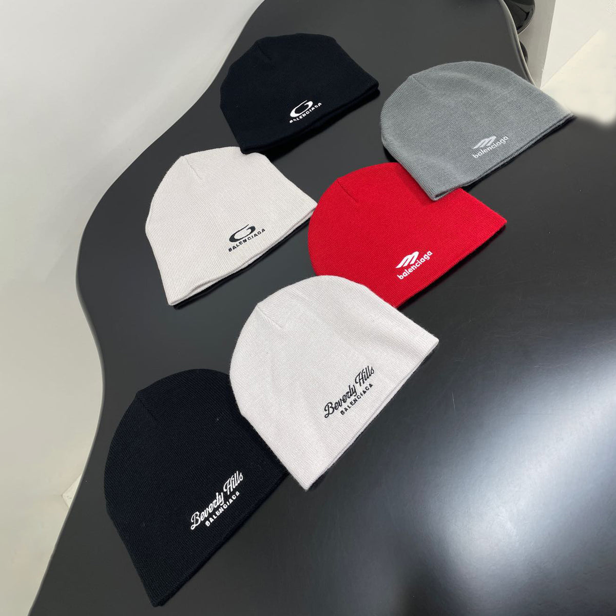Balenciaga Men's And Women's Fall And Winter Logo Letter Printing Ribbed Knit Cotton Fleece Hat Cap #74853