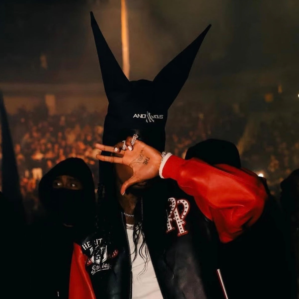 Anonymous Club Shayne Oliver 0pium New York Ny Devil's Horns Cap Playboicarti Same Men's Women's High Street Trend Hip-hop Punk Style Pointy Hat Embroidered Letters Hats Fashion Cap Ngvp #1336