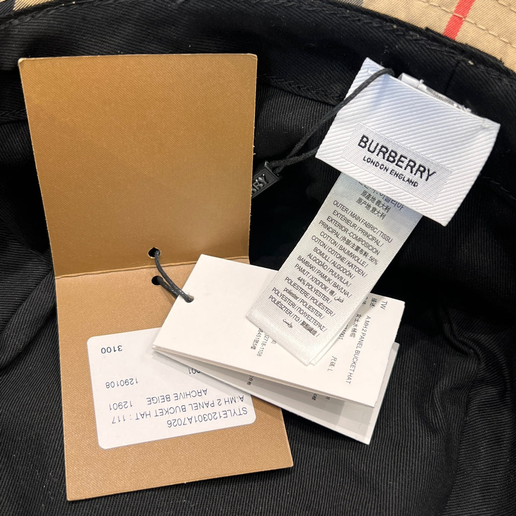Burberry Men's And Women's Plaid Printed Cotton Fisherman's Hat Cap #77676
