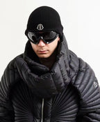 Moncle X Rickowen Men's and Women's Black Cashmere Pompom Hat Cap #97923