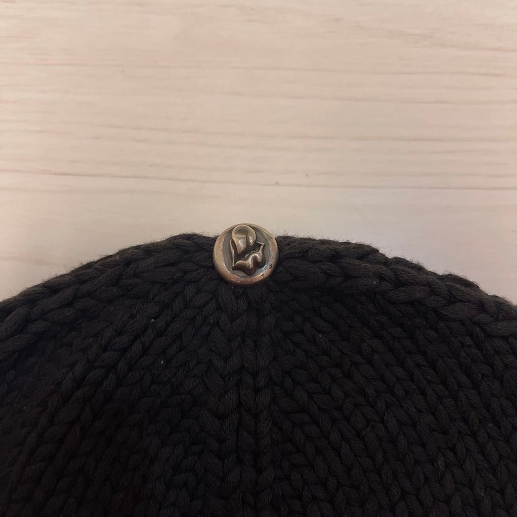 Chrome hearts x Roiling Stone 925 Silver Black Cashmere Knitted Cold Hat #328756