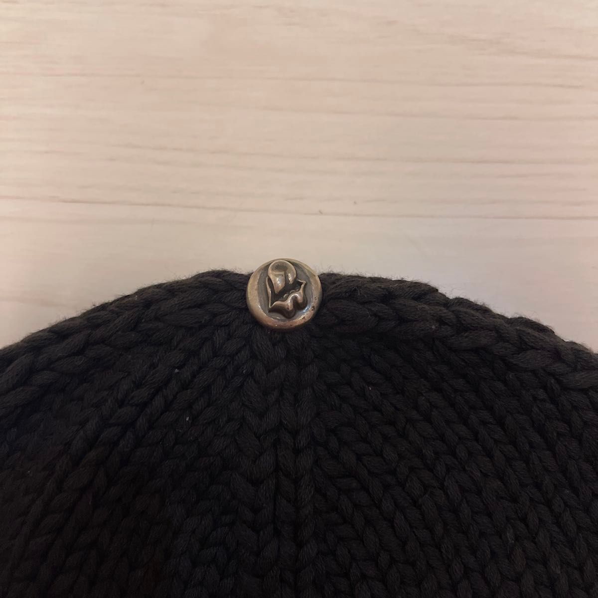 Chrome hearts x Roiling Stone 925 Silver Black Cashmere Knitted Cold Hat #328756