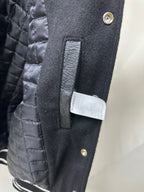 Givenchy Leather Wool Long Sleeve Hooded Zip Split Hat Jacket #1432
