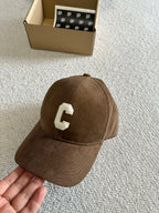 Celine Genderless Triomphe Baseball Cap In Cotton Hat #97148