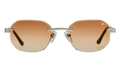 Hustler Rimless Drill Mount 24KT White Gold / Light Brown Gradient DMHU2 0059 47D5