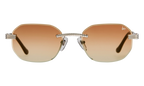 Hustler Rimless Drill Mount 24KT White Gold / Light Brown Gradient DMHU2 0059 47D5