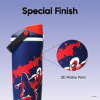 Owala Spider-Man FreeSip Sway Insulated Stainless Steel Water Bottle with Two-Way Spout. Built-in Straw and Bucket Handle. Suitable for School and Sports. 30 oz (approx. 850.5 g). BPA-Free. Leak-Proof. Swing