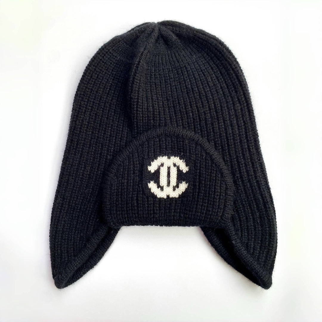 Chanel Women's Autumn and Winter Colorblocking Knitted Ski Hat Cap #74565