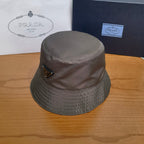 Prada Men's And Women's Fashion Casual Solid Color Triangle Logo Recycled Nylon Fisherman's Hat Style Hat Accessories #78682