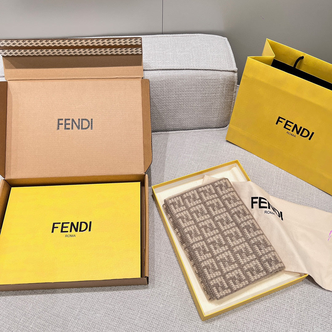Fendi Knitted Cashmere Scarf Hat #96644