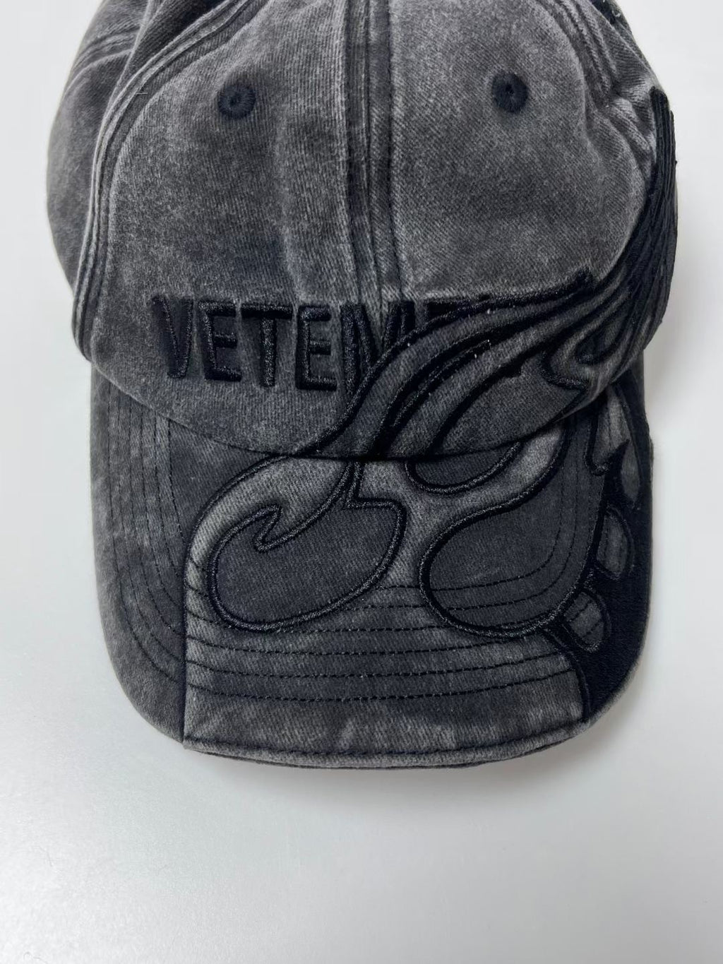 Vetements Men's Women's Spring And Autumn Flame Logo Pattern Cotton Baseball Cap Casual Gray Duck Tongue Hat Ngvp #9323