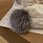 Dior Mink Knitted Patchwork Fur Ball Fur Hat #334275