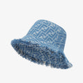 Fendi Men's And Women's Solid Colour Letters Jacquard Tassel Burlap Denim Fisherman Cap Baseball Hat #76889