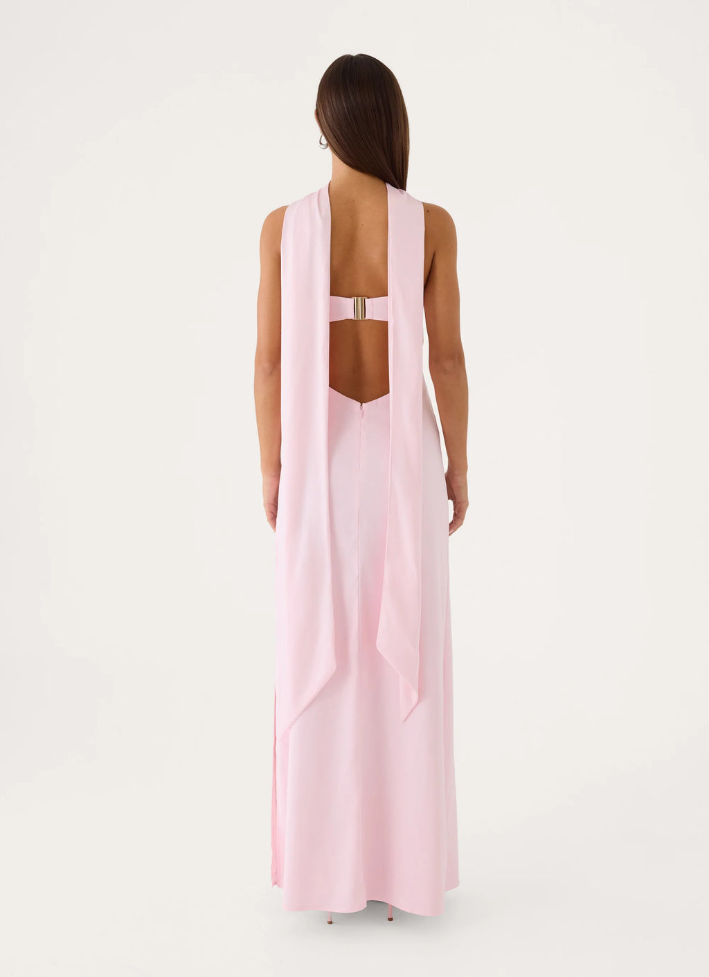 Out All Night Scarf Maxi Dress - Soft Pink