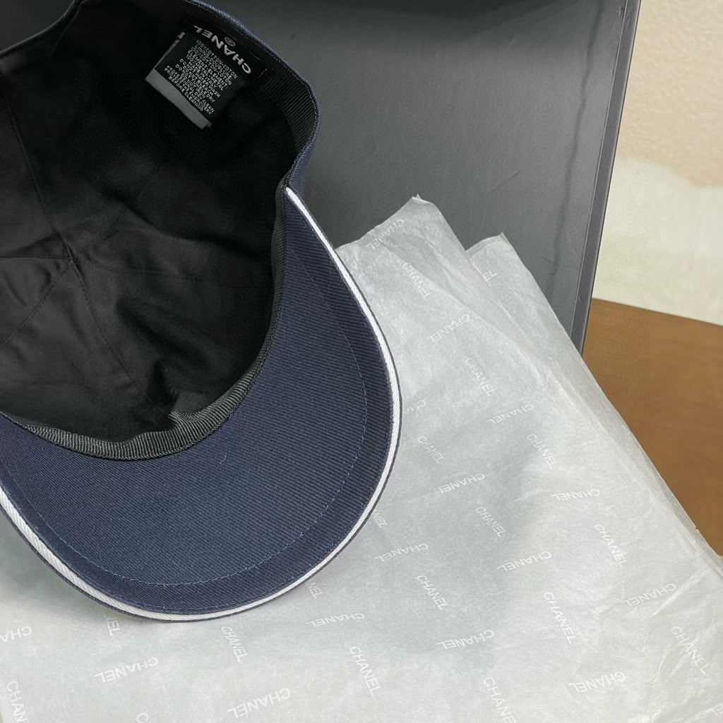 Chanel Men's and Women's Solid Color Embroidered Logo Cotton Duck Hat Cap #75768