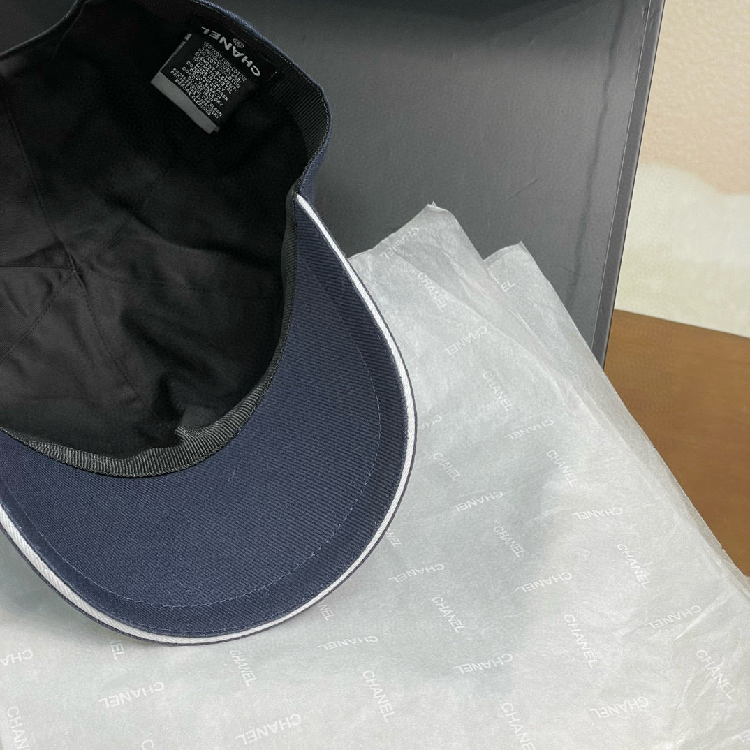 Chanel Men's and Women's Solid Color Embroidered Logo Cotton Duck Hat Cap #75768