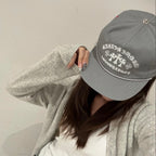 Chrome Hearts Men's Women's Grey Cross Embroidered Baseball Cap Duck Tongue Cap Fashion High Street Trend Hip Hop Cap Hat #81225