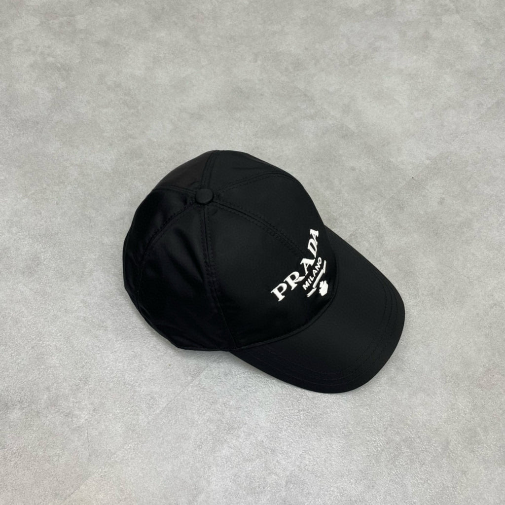 Prada Men's Logo Embroidery Pattern Printed Solid Color Nylon Duck Cap Hat #75813