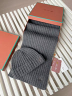 Loro Piana Cashmere Knit Hat Scarf Set #6664