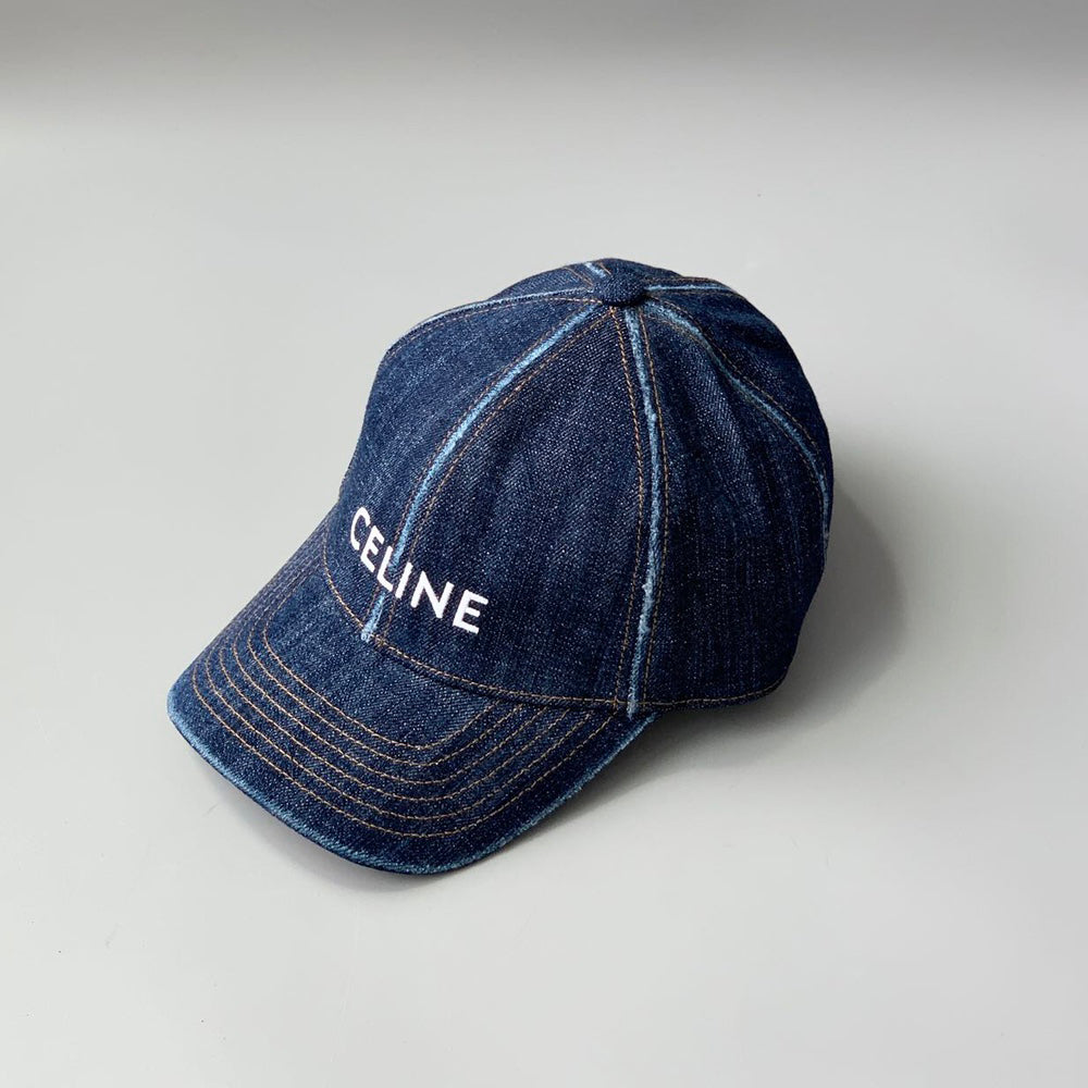 Celine Men Women Fashion Vintage Cowboy Letter Embroidery Baseball Cap Blue Casual Duck Hat #75545