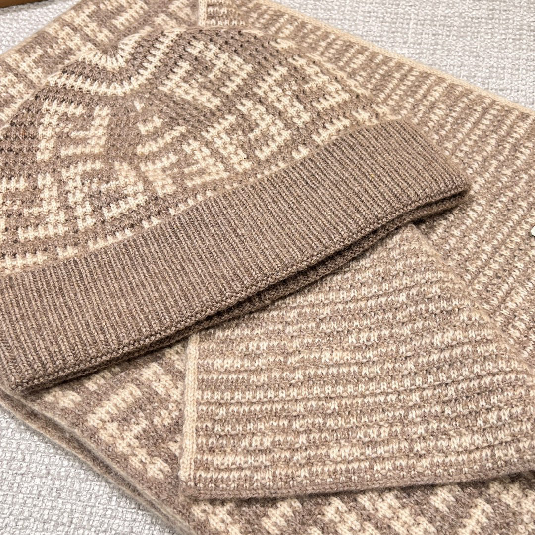 Fendi Knitted Cashmere Scarf Hat #96644