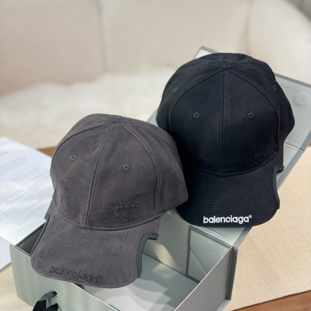 Balenciaga Men's and Women's Solid Color Embroidered Logo Design Cotton Duck Cap Hat #75922