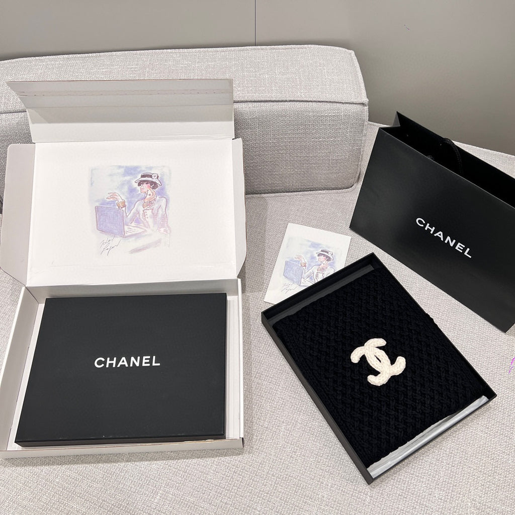 Chanel Knitted Cashmere Scarf Hat #96643