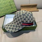 Gucci Lido Decorative Striped Webbing Gg Canvas Baseball Cap Men Women Fashion Trend Embroidery Versatile Spring And Summer Casual Hats #81113